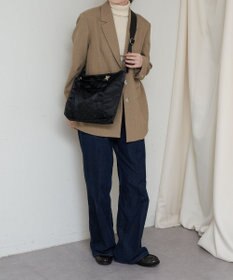 russet ナイロンジャガードメタルバックルショルダーバッグ M(CE-1671)