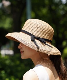 石田製帽 ペーパーブレードミックス　ワイドカサブランカ