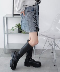 WEGO レースアップハートポケットデニムスカパン