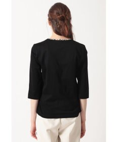 DAKS ハウスチェックトリム七分袖カットソー