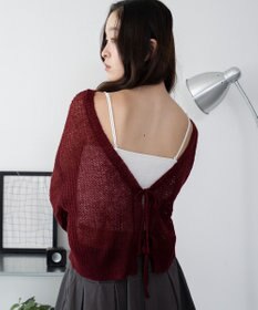 WEGO 【25年秋冬新作】モヘアタッチ2WAYリボンカーデ