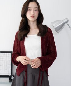 WEGO 【25年秋冬新作】モヘアタッチ2WAYリボンカーデ