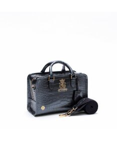 A.D.M.J. 【牛革】クロコ型押しヘリ巻きボストン23cm