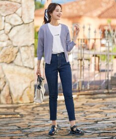 Tiaclasse 【洗える】スリット袖Vネックリブカーディガン