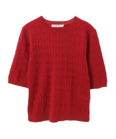 AMERICAN HOLIC ケーブル５分袖ニットプルオーバー