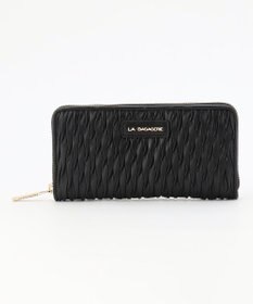 LA BAGAGERIE シープレザープリーツ加工ラウンドウォレット