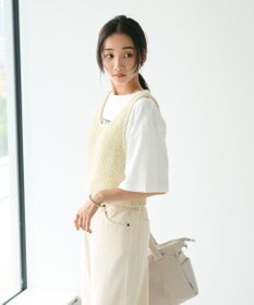 CRAFT STANDARD BOUTIQUE ワッフル編み短丈ニットベスト