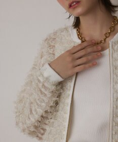 GRACE CONTINENTAL フリンジニットzipカーディガン