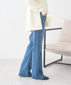 earth music&ecology 【セルフカット可】ストレッチフレアデニムパンツ