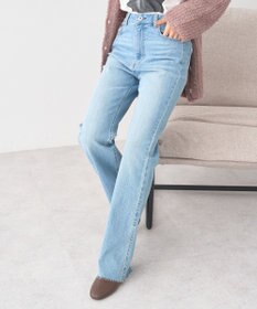 earth music&ecology 【セルフカット可】ストレッチフレアデニムパンツ