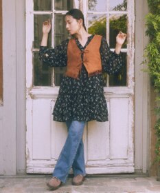 earth music&ecology 【セルフカット可】ストレッチフレアデニムパンツ