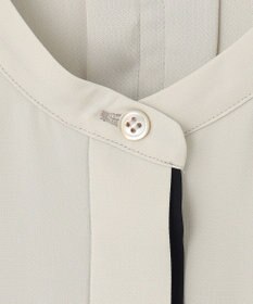 ICB 【人気のため新色追加・WEB限定カラーあり】BackSatinAmunzen 5分袖バンドカラーブラウス