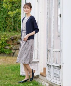 Tiaclasse 【洗える】スリット袖Vネックリブカーディガン