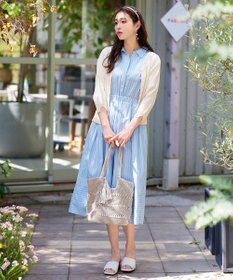 Tiaclasse 【洗える】スリット袖Vネックリブカーディガン