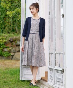 Tiaclasse 【洗える】スリット袖Vネックリブカーディガン