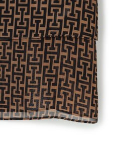 ICB 【30th ANNIVERSARY】 モノグラムプリントシフォン バンドカラーブラウス