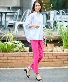 自由区 【SHIHOさん着用・昨年大好評・新色追加・後ろウエストゴム】シェルタリングテーパード パンツ