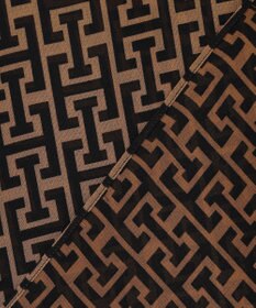 ICB 【30th ANNIVERSARY】 モノグラムプリントシフォン バンドカラーブラウス