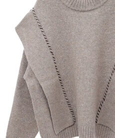 CRAFT STANDARD BOUTIQUE 洗える/ハンドステッチデザインニットプルオーバー