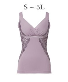 BRADELIS New York 【BRADELIS NewYork peace】綿混キャッチャーカップレースブラキャミ24 ノンワイヤー 補正 下着 ボディスーツ カップ付き ブラトップ