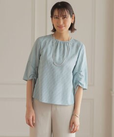 J.PRESS LADIES L 【一枚で着映え】アセVisギンガム ブラウス シーグリーンチェック系