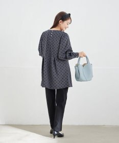 Tiaclasse L 【洗える】フロッキードットチュニック