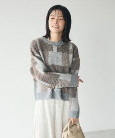 CRAFT STANDARD BOUTIQUE 洗える/チェック柄ニットプルオーバー