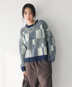 CRAFT STANDARD BOUTIQUE 洗える/チェック柄ニットプルオーバー