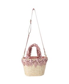 Maison de FLEUR 【2Way】フリルハンドルメイズリボン2Wayカゴバッグ