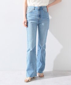 earth music&ecology セルフカットフレアデニムパンツ