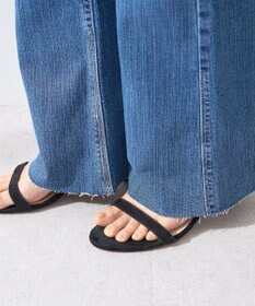 earth music&ecology セルフカットフレアデニムパンツ