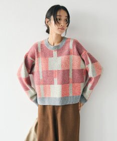 CRAFT STANDARD BOUTIQUE 洗える/チェック柄ニットプルオーバー