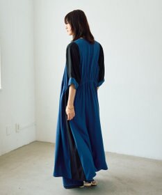 YECCA VECCA 配色デザインシャツワンピース