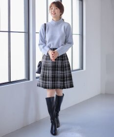 ANY SIS S ファジーチェック ミニスカート