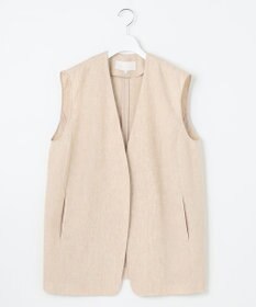 自由区 【カタログ掲載・接触冷感・UVカット・洗える】リネンミックスツィル ジレ