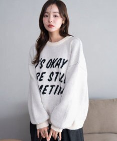 WEGO 【2025年秋冬新作】フラッフィーグラフィックニットBIGプルオーバー