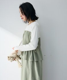 Green Parks ペプラムドッキングワンピース