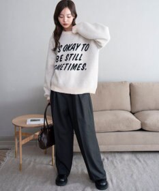 WEGO 【2025年秋冬新作】フラッフィーグラフィックニットBIGプルオーバー