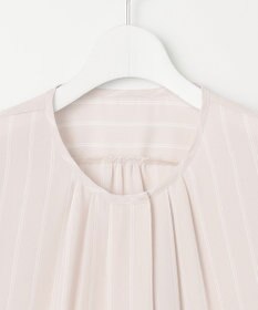 自由区 【洗える】バックサテンアムンゼンストライプ ブラウス