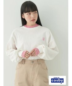 earth music&ecology Ｃｏｓｂｙ×ｅａｒｔｈ　配色ステッチロングＴシャツ