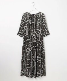 自由区 S ジオメトリックレトロプリント ワンピース