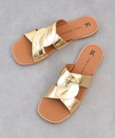 INTER-CHAUSSURES 【FABIO RUSCONI】スクエアトウフラットスライドサンダル