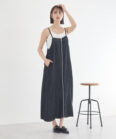 earth music&ecology ダブルジップデニムキャミワンピース