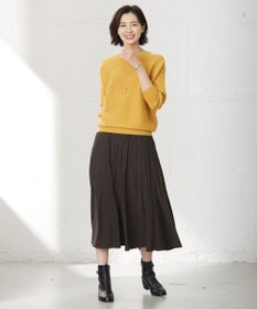 J.PRESS LADIES L 【洗える】パウダリージャージー ランダムプリーツ スカート