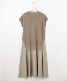 自由区 L 【カタログ掲載・洗える】ハイツイストコットンアセテート異素材コンビ ワンピース