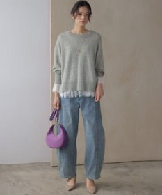 組曲 L 【加藤ローサさん着用】ライトデニムカーブパンツ