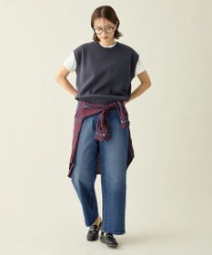 ANY L 【ウエストゴム】ストレートワイドデニム