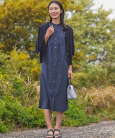 J.PRESS LADIES 【洗える・抗菌防臭】コットンアセテート クルーネック カーディガン