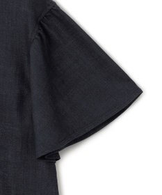 23区 L 【洗える】デニムライクシャンブレー ピンタック ブラウス