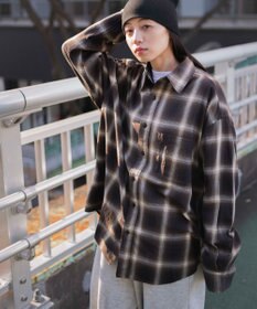 WEGO オンブレチェックシャツ